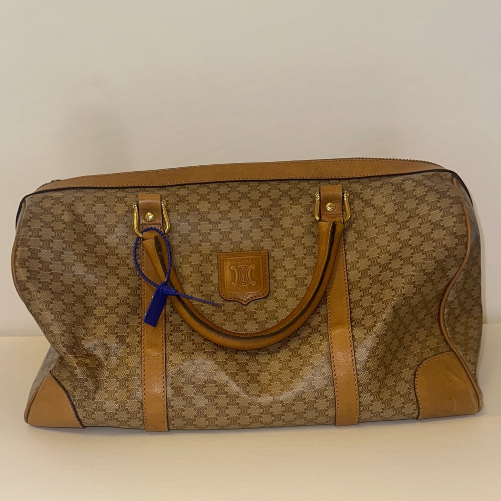 Vintage Celine Triomphe Monogram Duffle Style Bag